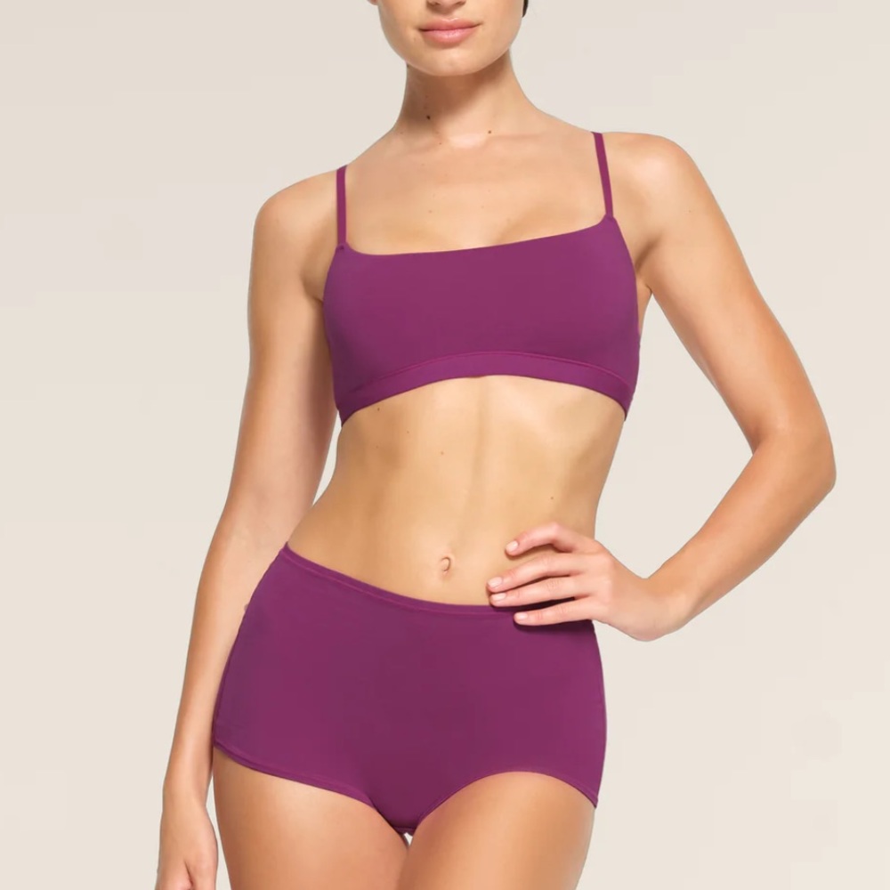 Skims Cotton Jersey Scoop Bralette Lollipop